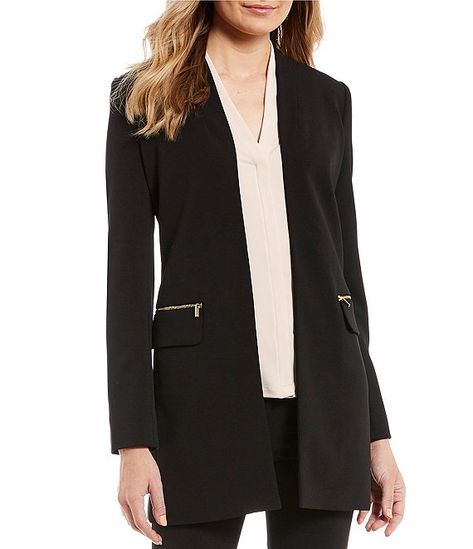 Scuba Crepe Open Front Topper Jacket #Sponsored #Open, #Ad, #Crepe, #Scuba Dillards Women, Black White Blazer, Cream Blazer, Open Front Jacket, Women's Coats And Jackets, Womens Blazers, Maxi Dresses Casual, Calvin Klein Black, Women's Coats