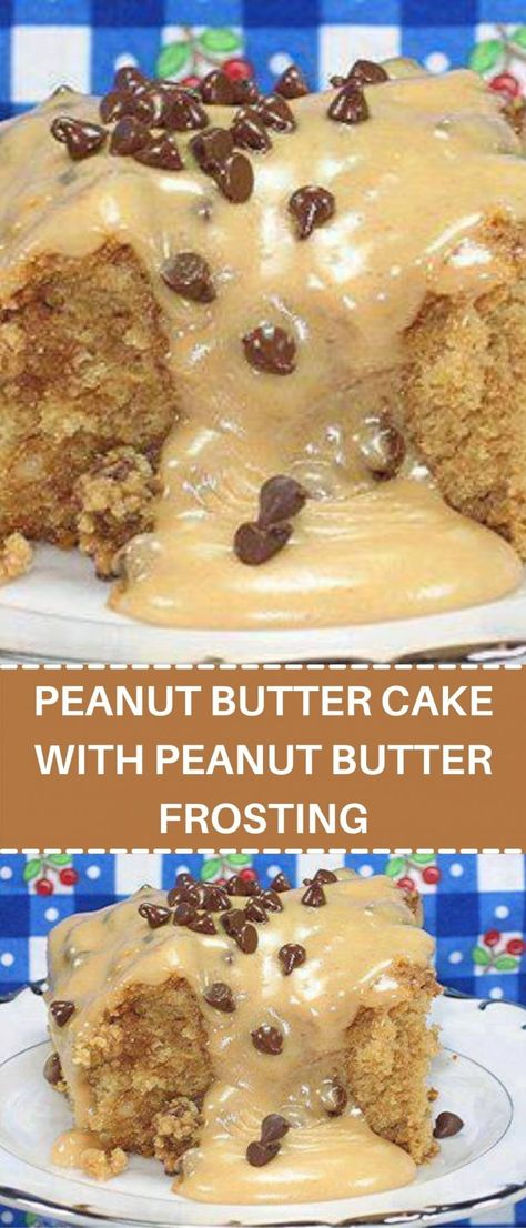 PEANUT BUTTER CAKE WITH PEANUT BUTTER FROSTING Cake With Peanut Butter Frosting, Butter Cake Recipe, Peanut Butter Cake, Peanut Butter Desserts, Peanut Butter Frosting, Butter Frosting, Peanut Butter Recipes, Lost 100 Pounds, The Best Recipes