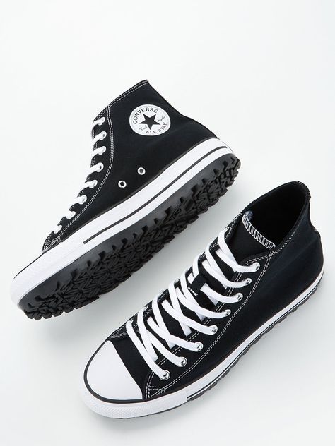 Converse mens city trek hi top trainers - white/black material content: canvas washing instructions: wipe clean Converse Closet, Levi Core, Black Converse Outfit Men, Covers Shoes, Converse Shoes Outfit, Converse Shoes Men, Mens Converse, Tenis Converse, All Star Black