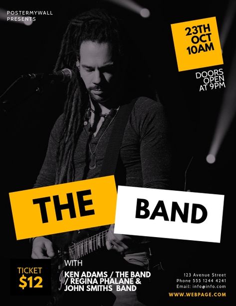 Concert Advertising Design, Band Flyer Design, Pamplet Design, Band Flyer, Flyers Ideas, Typography Designs, Flyer Design Layout, Music Festival Poster, Retro Bar