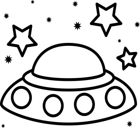 Alien Template Free Printable, Spaceship Coloring Page, Drawings To Color In, Space Drawings For Kids, Drawing Of Space, Space Coloring Pages Free Printable, Draw For Kids, Alien Coloring Pages, Space For Kids