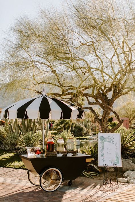 This gorgeous Palm Springs wedding is one for the books with the tropical and pink details that effortlessly flow together. White marble tables with gold accents add a luxe vibe to this stunning California wedding. Trust us, you have to check out this wedding! Marble Tables, Drink Cart, Modern Desert, Pink Details, Palm Springs Wedding, Wedding Drink, Desert Wedding, Wedding Bar, Estate Wedding