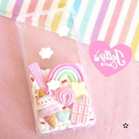 Cream Glue Phone Case Diy, Diy Decoden Phone Case, Cell Phone Cases Diy, Unicorn Phone Case, Shoes Decoration, Decoden Case, Kawaii Phone, Decoden Phone Case, Kawaii Unicorn