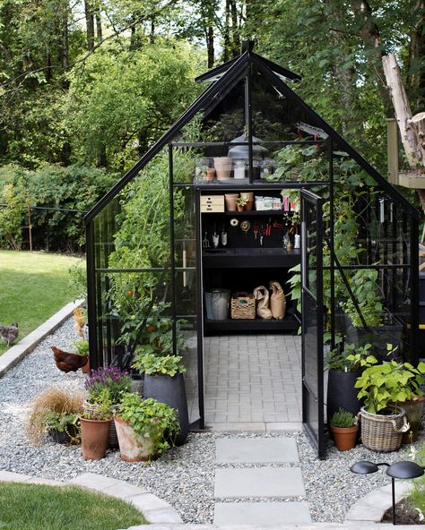 Greenhouse 101: How To Make Your Greenhouse Dreams A Reality - House & Home Home Greenhouse, Backyard Greenhouse, Small Greenhouse, Backyard Shed, Outdoor Stuff, Hus Inspiration, Greenhouse Gardening, Garden Boxes, Little Garden