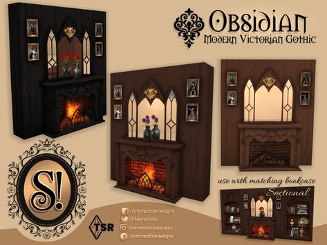 Cookie Jar Decor, Gothic Fireplace, Witchy House, Sims 4 Decades Challenge, Sims 4 House Plans, Gothic Furniture, Sims 4 House Design, The Sims 4 Download, Jar Decor