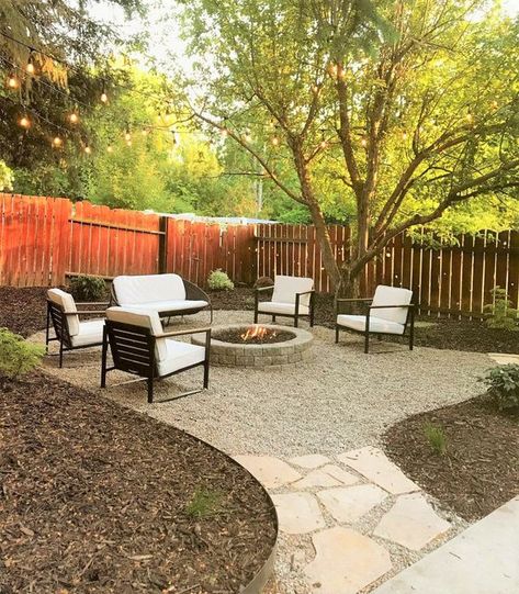 Backyard Firepit Area, Inexpensive Backyard Ideas, California Backyard, No Grass Backyard, Fire Pit Landscaping, Cheap Backyard, Backyard Remodel, Backyard Inspiration, Backyard Fire