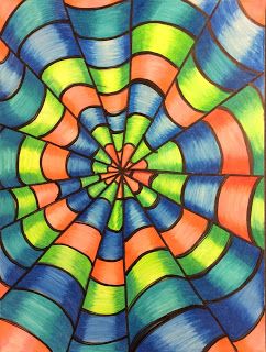 Op Art Lessons, Pencil Tutorial, Classe D'art, Colored Pencil Tutorial, 5th Grade Art, Optical Illusions Art, Seni 3d, Seni Cat Air, Homeschool Art