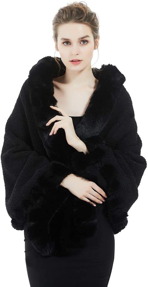 Amazon.com: Faux Fur Shawl Wrap Bridal Cape Bridesmaids Stole Lambs Wool Shrug Winter Wedding with Fur Trim Gray : Everything Else Gatsby Costume, Faux Fur Shawl, Fur Shrug, Bridal Shrug, Faux Fur Wrap, Victorian Costume, Fur Wrap, Bridal Wrap, Bridal Cape