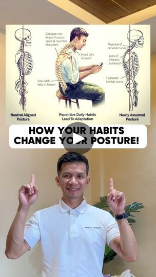 61K views · 1K reactions | HOW YOUR HABITS CHANGE YOUR POSTURE! Fix it with this daily exercise! 🤩🤩🤩 #dailymotivation #dailyexercise #exercisemotivation #posturecorrection #postureexercises | Physical Therapy Session | Physical Therapy Session · Original audio Fix Posture, Posture Fix, Easy Exercise, Posture Exercises, Daily Exercise, Changing Habits, Posture Correction, Sugar Free Desserts, Durga Goddess