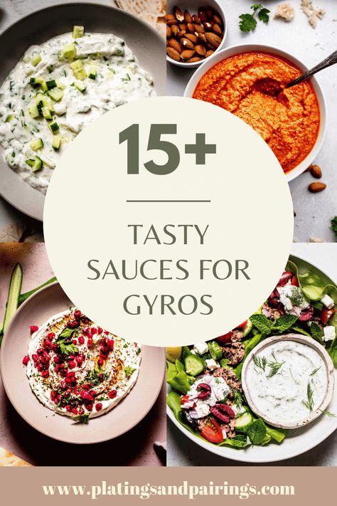 In search of some tasty sauces for gyros? I’ve got you covered with this handy guide. From creamy sauces like tzatziki, to spicy sauces, tangy sauces and more! Spicy Sauce For Gyros, Gyro Garlic Sauce, Gyro Tzatziki Sauce, Greek Hot Sauce, Greek Gyro Sauce, Spicy Tzatziki Sauce, Spicy Mediterranean Sauce, Spicy Gyro Sauce, Greek Sauces For Gyros