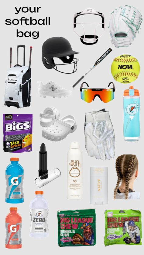 what to keep in your softball bag! #softball #softballgirl #softball4life #foryou #foryourpage #foryoushuffle Eye Black Softball, Softball Backgrounds, Softball Bag, High School Softball, Softball Accessories, Softball Workouts, Softball Tournaments, Softball Bags, Nike Football Boots