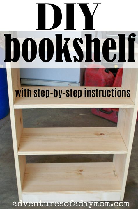 Build A Bookshelf, Bookshelf Woodworking Plans, Diy Bookshelf Plans, Simple Bookshelf, Diy Mom, Diy Bookshelf, Bookshelf Plans, Bookcase Diy, Diy Tumblr