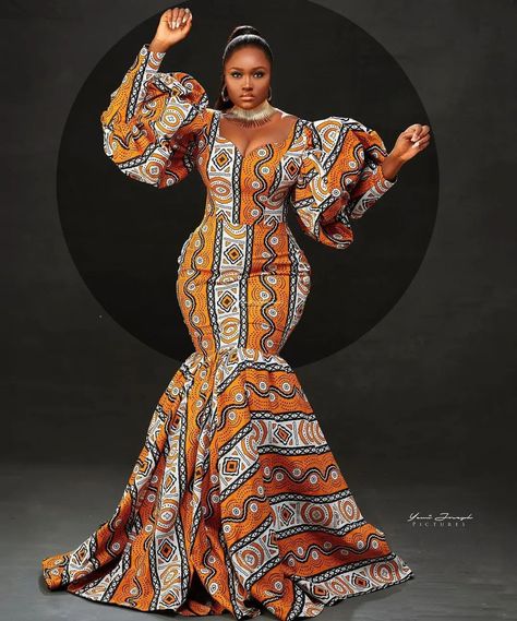 Ankara Prom Dress, Long Ankara Dresses, African Mermaid, African Gowns, African Party Dresses, Ankara Long Gown Styles, Long African Dresses, Dress Ankara, African Prom Dresses