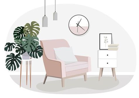 Vector Interior Design Illustration Interior Design Vector, Interior Design Illustration, Interior Design Per La Casa, Pinterest Design, Vector Art Design, Interior Illustration, Online Interior Design, Design Del Prodotto, Design Light