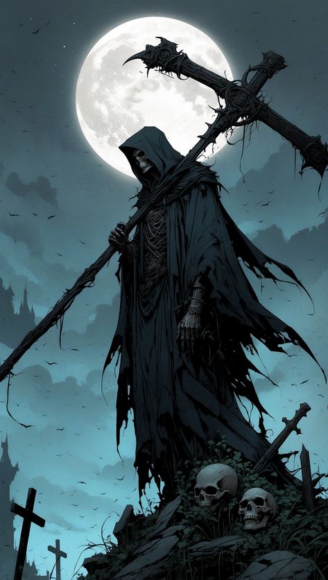 The Reaper is Coming Grim Reaper Pfp Aesthetic, Grim Reaper Side View, Skeleton Art Aesthetic Dark, Grim Reaper Art Drawings, Grim Reaper Oc, Grim Reaper Character Design, Grim Reaper Aesthetic, Lady Reaper, Reaper Anime