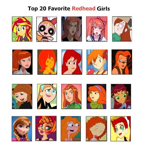 Emo Cartoon, Girl Character Names, Red Hair Costume, Red Hair Halloween Costumes, Red Head Cartoon, Red Head Halloween Costumes, Redhead Costume, Cartoon Characters Names, Characters With Red Hair