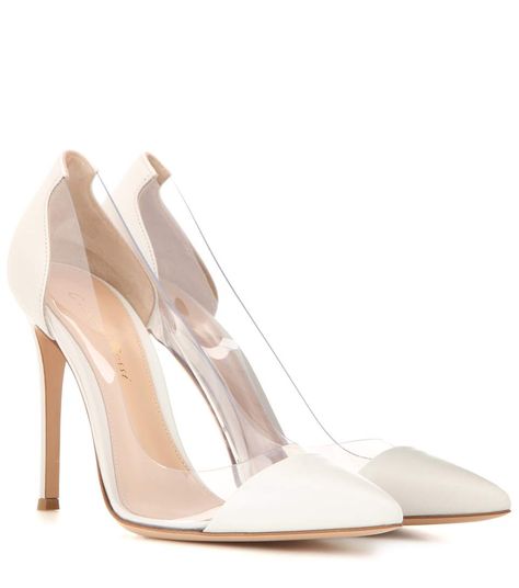 Transparent Shoes, White Shoes Heels, Fancy Heels, Bridal Pumps, Transparent Heels, Lucite Heels, Pointy Heels, White Leather Shoes, Rossi Shoes