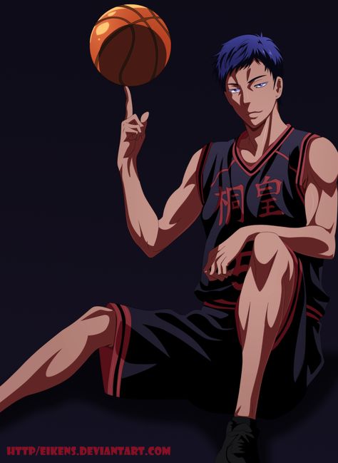 Aomine Daiki by eikens.deviantart.com on @DeviantArt Kurkoro Basketball, Aomine Daiki Wallpapers, Kuroko's Basketball Wallpaper, Anime Basket, Basketball Kuroko, Daiki Aomine, Kuroko Basket, Aomine Kuroko, Kurokos Basketball