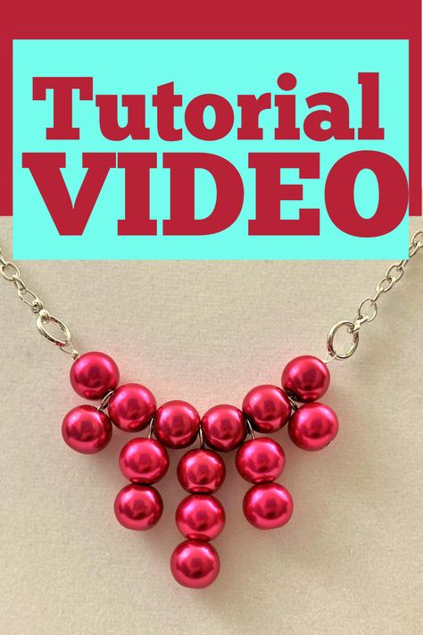 Make A Beaded Necklace, Diy Beaded Necklace, Beaded Necklace Tutorial, Red Valentine, Wire Jewelry Designs, Beaded Necklace Diy, Necklace Tutorial, Necklace Design, Necklace Beaded