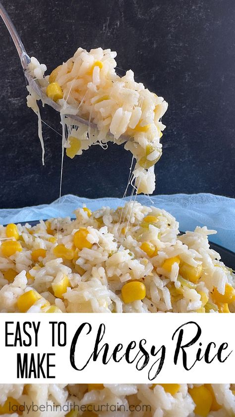 Cheesy Rice In Rice Cooker, Mexican Cheese Rice Recipes, Cheesy Fried Rice, Making Rice On The Stove, Stove Top Rice Recipes, Homemade Rice Recipes, Old Rice Recipes, Velveeta Rice, Cheese Rice Recipe