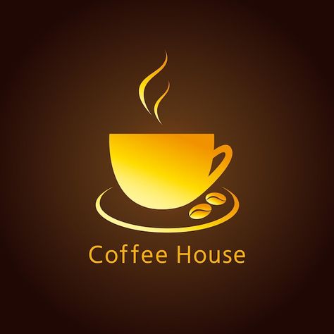 The logotype with golden coffee beans fo... | Premium Vector #Freepik #vector #cafe-design #espresso #coffee-sign #cafe-cup Tea Stall, Cafe Gold, Coffee House Cafe, Golden Coffee, Cafe Cup, Coffee Sign, Golden Life, Coffee Logo, Gold Cup