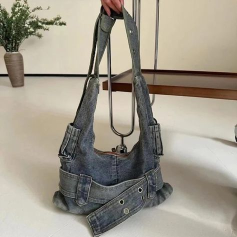 Just found this amazing item on AliExpress. Check it out! $22.19 | Trendy Women Vintage Denim Punk Shoulder Bag Y2k Streetwear Grunge Handbag Cool Girls Retro Gothic Casual Underarm Bags Handbag Poses, Outfits Extra, Gothic Casual, Videos Ramdom, Upcycled Bags, Y2k Belt, Future Aesthetic, Streetwear Grunge, Bling Bags