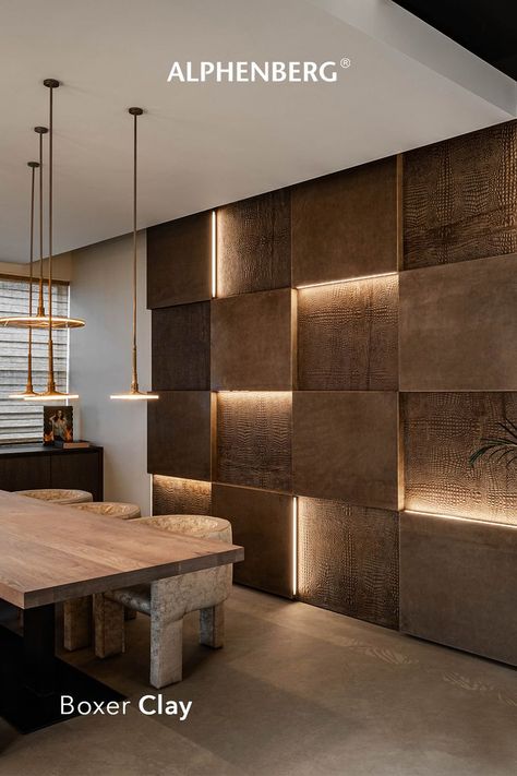 wall decoration, wall, half wall panelling, wall panelling, dining room, acoustic panels, built-in lighting, lighting Half Wall Panelling, Dining Room Paneling, Wall Cladding Designs, Dining Room Trends, Dining Room Built In, Cladding Design, Wall Panel Design, Wall Panelling, Wall Lighting Design