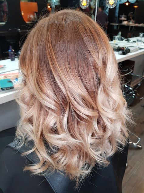 Blonde Hair Red Balayage, Strawberry Blonde With Blonde Balayage, Blorange Hair Balayage, Strawberry Balayage Hair, Red Balayage Hair Blonde, Balayage Red Blonde, Strawberry Blond Balayage, Blonde Balayage On Red Hair, Blonde And Red Balayage