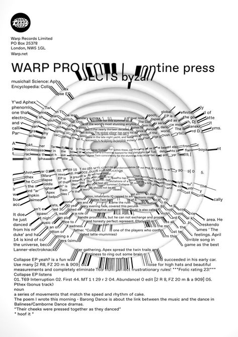 Warp Records on Twitter: "… " Warp Records, Designers Republic, Aphex Twin, Music Artwork, Gig Posters, Summer Of Love, Electronic Music, Music Poster, Cover Art