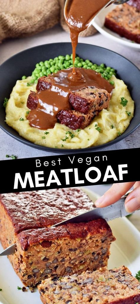 Vegan Meatloaf Recipe, Vegetarian Meatloaf, Vegan Meat Recipe, Vegetarian Roast, Vegan Meatloaf, Vegan Baking Recipes, Vegan Entree, Meat Free Recipes, Vegan Main Dishes