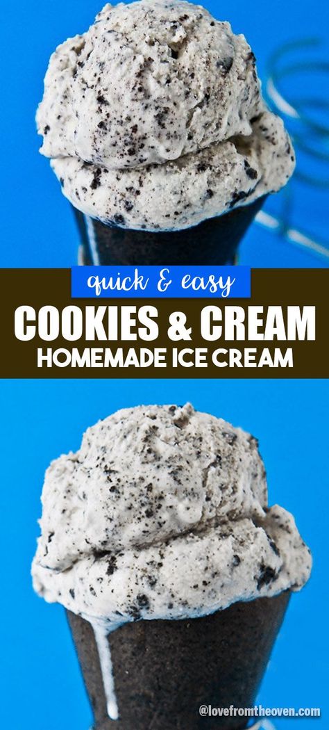 Churn Ice Cream Recipes, Kitchen Aid Ice Cream Recipes, Homemade Ice Cream Recipes Machine, Kitchenaid Ice Cream Maker, Kitchen Aid Ice Cream, Cookie Monster Ice Cream, Cookies And Cream Ice Cream, Easy Homemade Cookies, Ice Cream Recipes Machine