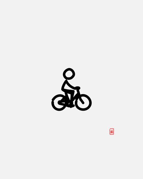 Stick Man Aesthetic, Stickman Tattoo, Bike Doodle, Small Easy Drawings, Cute Small Drawings, Bike Tattoos, Simple Drawings, Mini Doodle, Desain Editorial