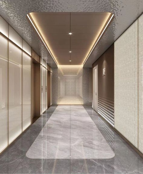 Hotel Passage Ceiling Design, Lift Lobby Flooring Design, Corridor Flooring Pattern, Residential Corridor Design, Hotel Lobby Ceiling Design, Floor Pattern Design Lobby, Foyer Ceiling Design Entrance, Lift Lobby Ceiling Design, Hotel Passage Design