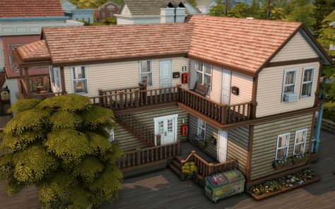 Sims 4 Yard Cc, Sims 4 Copperdale House, Apartment Building Layout, Sims 4 Apartment Building, Ts4 Lots, Sims Design, Ts4 Builds, Sims Lots, The Sims 4 Lots