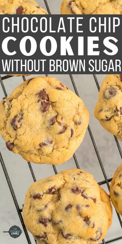 Beat Chocolate Chip Cookies, Soft Chocolate Chip Cookie Recipe, Crisco Chocolate Chip Cookies, Sugarless Cookies, Crisco Cookies, Sugar Free Chocolate Chip Cookies, Cookies Without Brown Sugar, Delicious Chocolate Chip Cookies, Simple Chocolate Chip Cookie Recipe