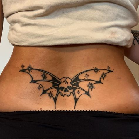 Alternative Tramp Stamp, Spiderweb Tattoo Women, Spiderweb Tramp Stamp, Spooky Tramp Stamp, Edgy Tramp Stamp, Bat Tramp Stamp Tattoos, Traditional Tramp Stamp, Traditional Tramp Stamp Tattoo, American Traditional Tramp Stamp