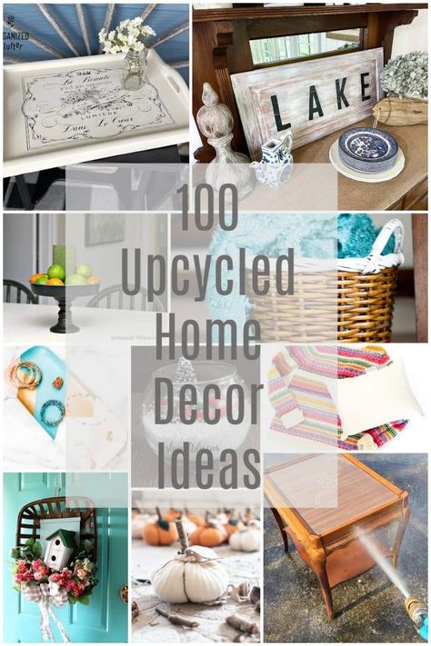 Upcycled Home Decor using thrift store items. 100 easy projects with directions and tips from 10 DIY bloggers. Something for everyone. #MyRepurposedLife #repurposed #upcycled #homedecor #thrifty Diy Repurposed Items, Upcycle Home Decor, Upcycle Home, Thrift Store Diy Projects, Recycling Projects, Thrift Store Upcycle, Diy Recycled Projects, Repurposing Ideas, Thrift Store Diy