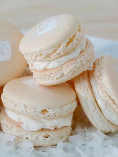 Buttercup Cottage, Coconut Macaron, French Macaron Recipe, Chocolate Macaroon, French Macaroon Recipes, French Macarons Recipe, Coconut Buttercream, Macarons Recipe, Chocolate Macarons