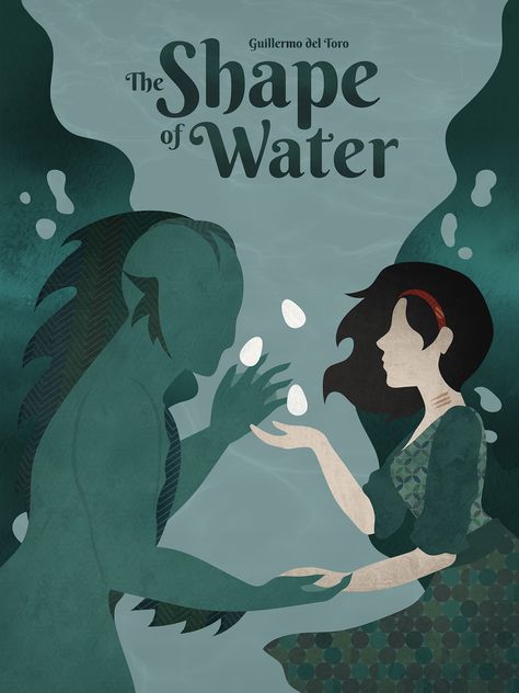 The Shape Of Water Movie, Shape Of Water Movie, Creative Highlights, Negative Space Graphic Design, Graphic Design Book Cover, Water Movie, Avengers Movie Posters, Shape Of Water, The Shape Of Water