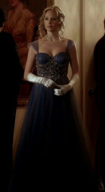 Love this dress! Vampire Diaries Fashion, Victorian Era Dresses, Vampire Diaries Outfits, Caroline Dress, Blonde Actresses, Katherine Pierce, Prom Dress Inspiration, Caroline Forbes, Stefan Salvatore