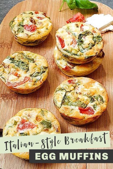 Egg Muffins Breakfast Healthy, Egg Muffins Healthy, Breakfast Egg Muffins, Tofu Breakfast, Muffins Breakfast, Egg Cups Breakfast, Healthy Egg Breakfast, Egg Muffins Breakfast, Italian Breakfast