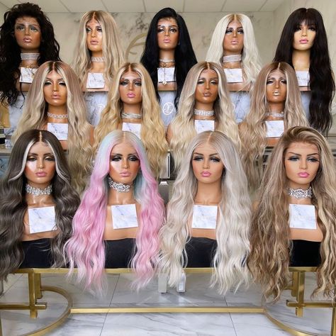 LUXURY LACE WIGS & EXTENSIONS on Instagram: “Which one ?🥰 Dm me your dream wig now & I will Custom make her especially for you 🥰 Shipped in 2 weeks 🤍” Wigs Shop Design, Wig Salon Interior Design, Wig Store Interior Design, Wig Shop Design Ideas, Wig Shop Interior Design, Wigs Business, Wig Room, Wig Business, Manifest 2024