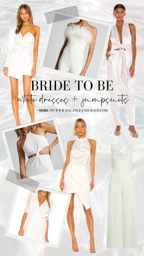 Rehearsal Dinner Outfit Bride Fall, White Outfits For Bride To Be, Bridal Shower Attire For Bride, White Bride Bachelorette Outfits, White Outfits For Bachelorette Party, Bachelorette Trip Outfits For Bride, Beach Rehearsal Dinner Outfit, Bride To Be Outfit Bachelorette Parties, Bridal Shower Looks Brides