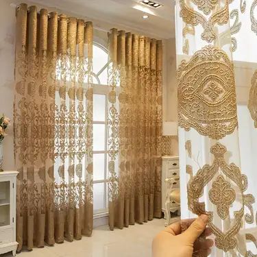 Door Panel Curtains, Villa Luxury, Brown Curtains, Tulle Curtains, Voile Curtains, Ceiling Installation, Curtains Living, Inspire Me Home Decor, Bedroom Windows