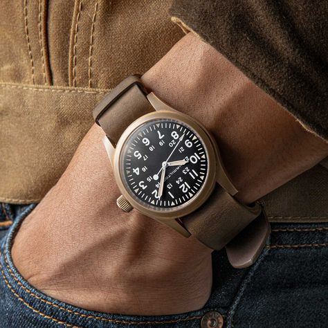 Available to Buy: Hamilton Khaki Field Mechanical Bronze - R - Revolution Hamilton Khaki Field Bronze, Field Watches For Men, Hamilton Khaki Field Mechanical, Khaki Field Mechanical, Hamilton Khaki Field Automatic, Hamilton Watches, Marine Chronometer, Hamilton Khaki Field, Hamilton Khaki