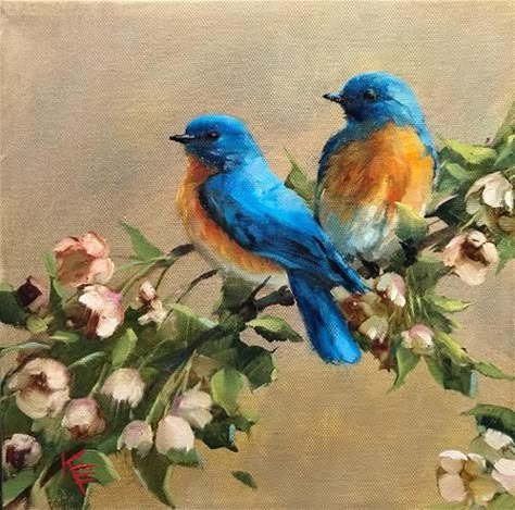 Painting Birds Acrylic, Acrylic Bird Paintings On Canvas, Bird Canvas Paintings, Birds Canvas Painting, Krista Eaton, Bird Acrylic Painting, Birds Artwork, Bird Painting Acrylic, Bird Paintings On Canvas