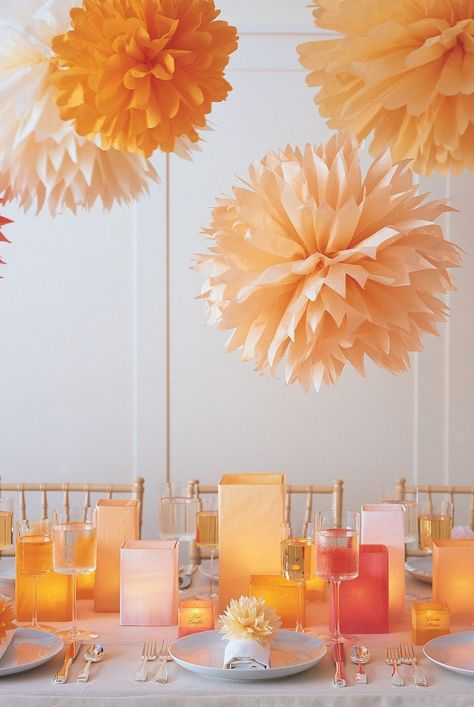 Use tissue paper and crepe paper to create pom-poms, paper flowers, party favors, accessories for kids, place cards, and more unique crafts. Follow our easy crepe paper craft projects for pretty handmade decor and more that can be done in a few minutes or an afternoon. #papercraftideas #paper #craftideas #marthastewart #diyideas #diydecorideas #handmadecrafts #marthastewart #diypartydecor Apartment Decoration, Tissue Paper Pom Poms, Paper Pom Poms, Diy Bricolage, Diy And Crafts Sewing, Ideas Vintage, Craft Wedding, Crafts For Girls, Decor Minimalist