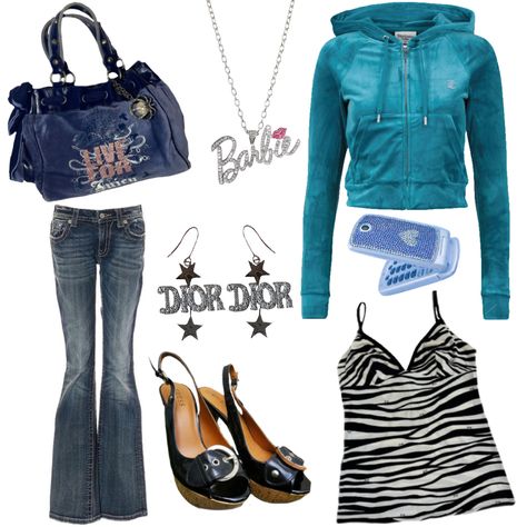 #y2k #2000s #outfits #y2kaesthetic #y2kstyle #mcbling #blue #fashion #barbie Y2k Outfits Red Carpet, Blue Mcbling Outfit, Blue 2000s Outfit, Mcbling Summer Outfits, Mcbling School Outfits, 2000s Mcbling Outfits, Y2k Mcbling Outfit, Blue Mcbling, Mcbling Fits