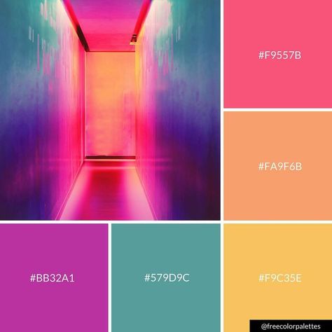 Neon | Rainbow |Color Palette Inspiration. | Digital Art Palette And Brand Color Palette. Neon Colour Palette, Birth Colors, Purple Color Schemes, Purple Color Palettes, Color Palette Yellow, Color Schemes Colour Palettes, Color Palette Bright, Modern Color Palette, Brand Color Palette