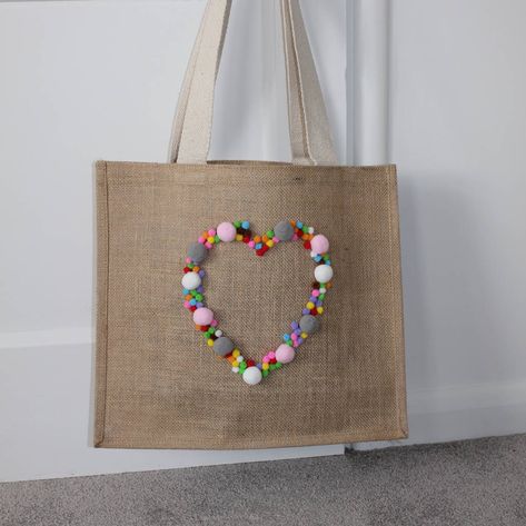 I've just found Pom Pom Heart Shopping Bag. Luxury jute shopping bag with plastic linning, ideal for groceries, shopping, beach or swimming.. £15.00 Pom Pom Tote Bag, Pom Pom Heart, Shopping Bag Luxury, Butterfly Wedding Favors, Groceries Shopping, Jute Shopping Bags, Pom Crafts, He He, Pom Pom Crafts